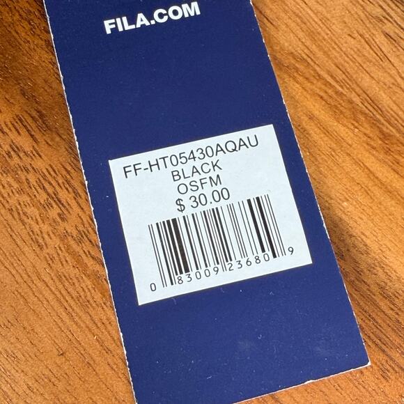 FILA Hat Black with Logo One Size Cotton Baseball Cap Adjustable Buckle - Picture 10 of 11